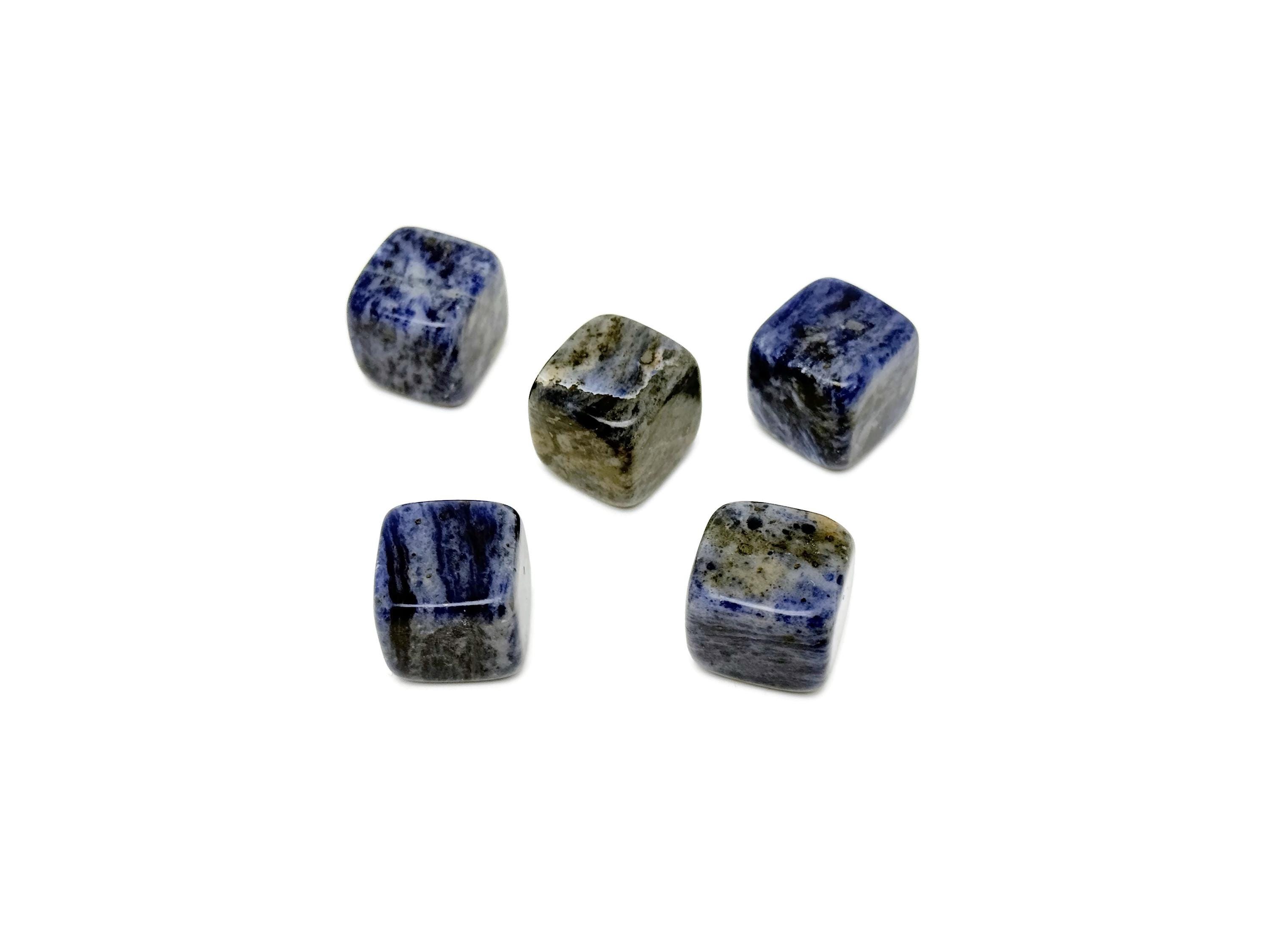 Sodalite Cube Tumbled Stone - Crystal Lovers - Polished Cube - Crystals - Tumbled Crystal Cube Carving - Fl1091