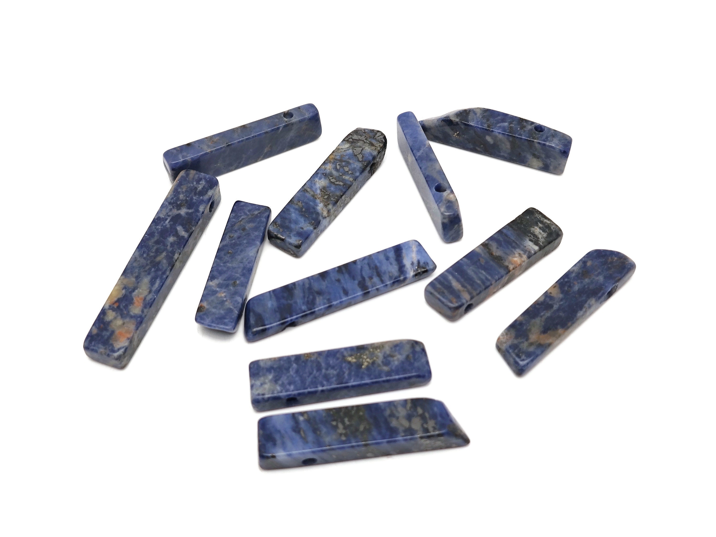 Sodalite Drilled Tumbled Stones - Rectangle Hole Tumbled Stone - Making Jewelry Cytsals - Bulk Stones - Nc1666 Sodalite Drilled Tumbled Stones - Rectangle Hole Tumbled Stone - Making Jewelry Cytsals - Bulk Stones - Nc1666
