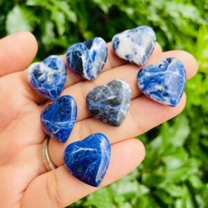Tumbled Sodalite Heart: Blue & White Crystal Gemstone (20mm) Tumbled Sodalite Heart: Blue & White Crystal Gemstone (20mm)