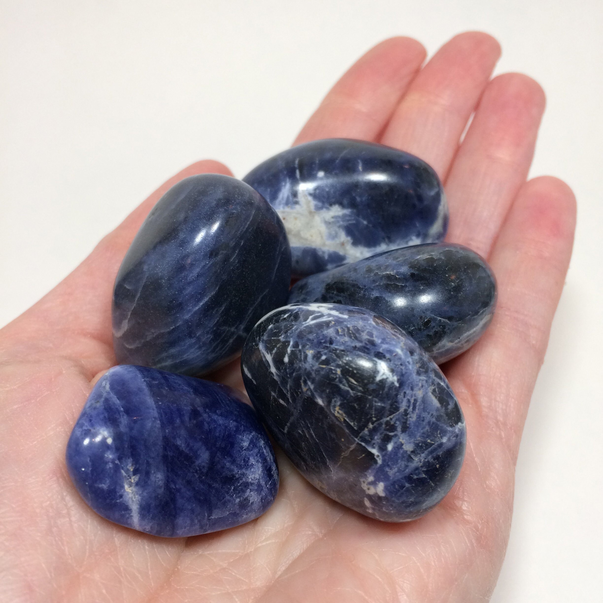 Large Sodalite Tumbled Stone - Sodalite Crystal - Natural - Healing Crystal - Crystal Grid Stone - Meditation Crystal - 1.3"-2"