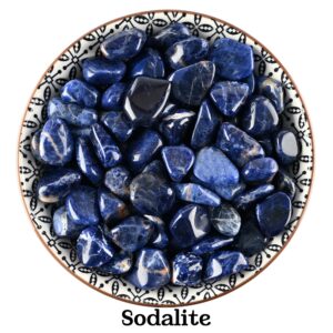 Set Of 10 Sodalite Tumbled Stones, Blue Wisdom Crystal, Altar Ritual Grid Healing Gem Set Of 10 Sodalite Tumbled Stones, Blue Wisdom Crystal, Altar Ritual Grid Healing Gem