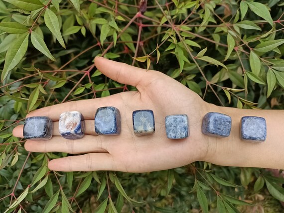 Sodalite Tumbled Stone Cube Shaped