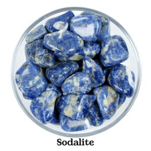 Sodalite Tumbled Stone, Natural Deep Blue And White Gemstone, Mental Clarity Logic Wellness Stone Sodalite Tumbled Stone, Natural Deep Blue And White Gemstone, Mental Clarity Logic Wellness Stone