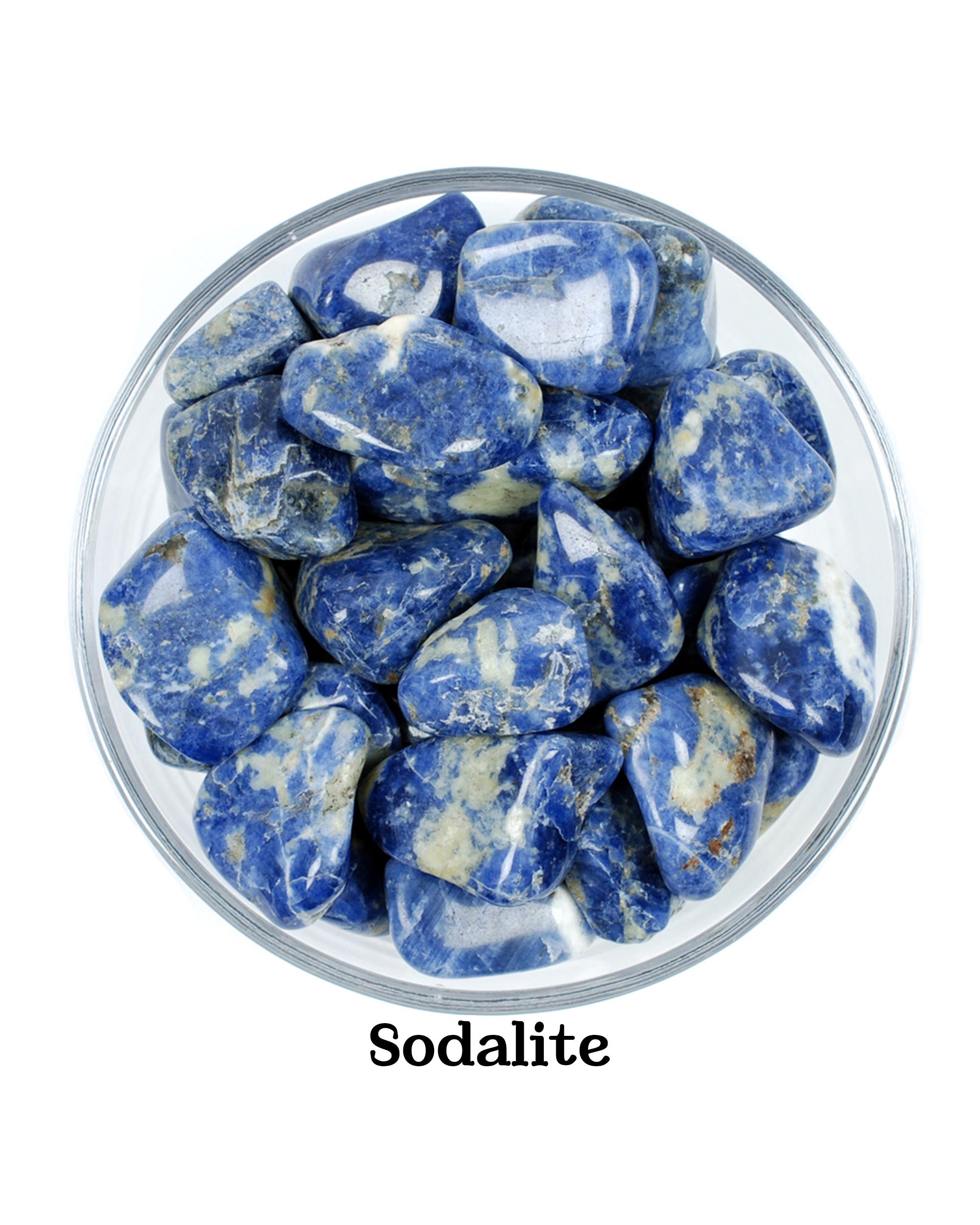 Sodalite Tumbled Stone, Natural Deep Blue And White Gemstone, Mental Clarity Logic Wellness Stone