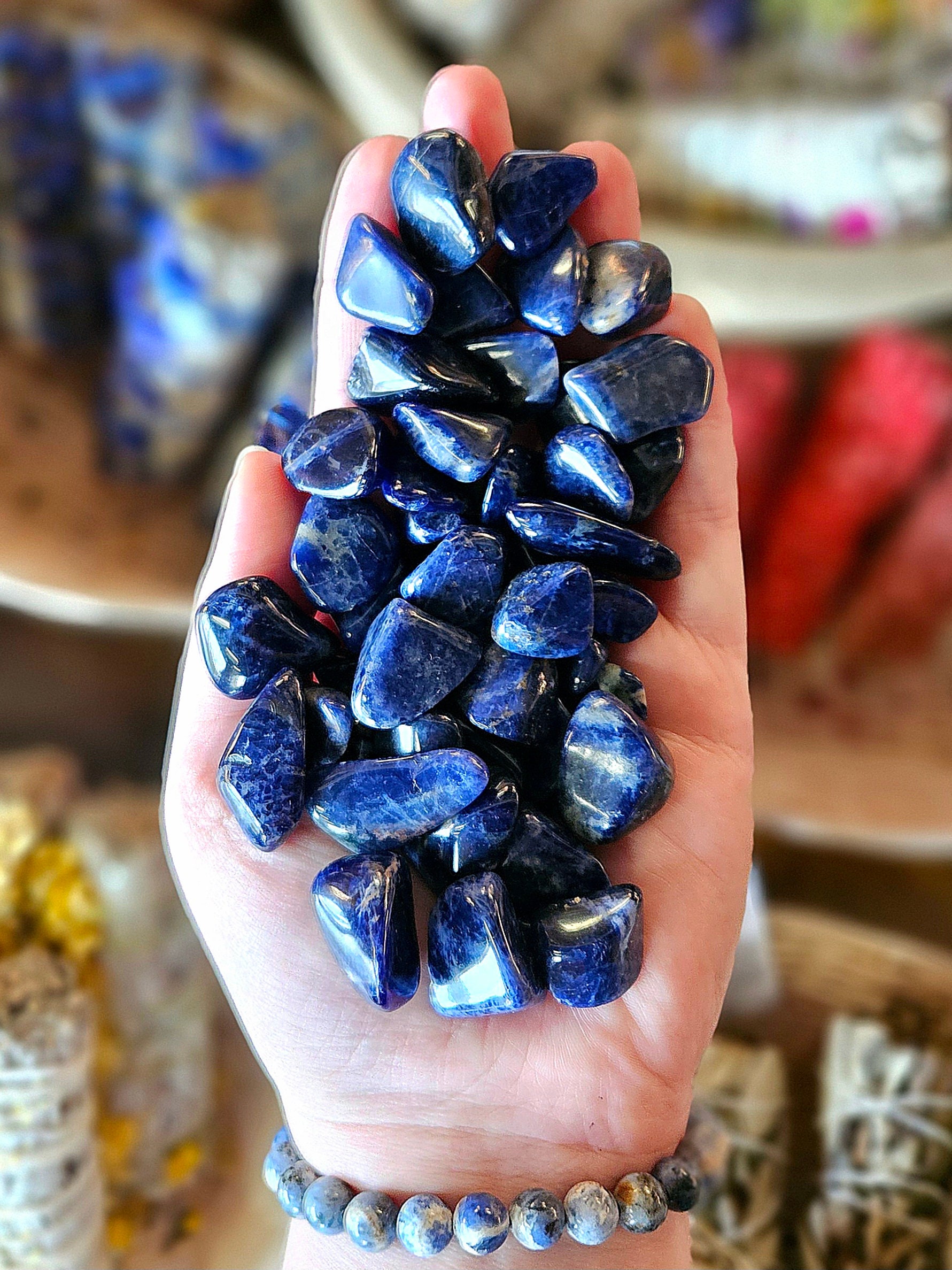 Sodalite Tumbled Stone • One • Blue Sodalite Crystal • Healing, Clarity, Feng Shui Sodalite Tumbled Stone • One • Blue Sodalite Crystal • Healing, Clarity, Feng Shui