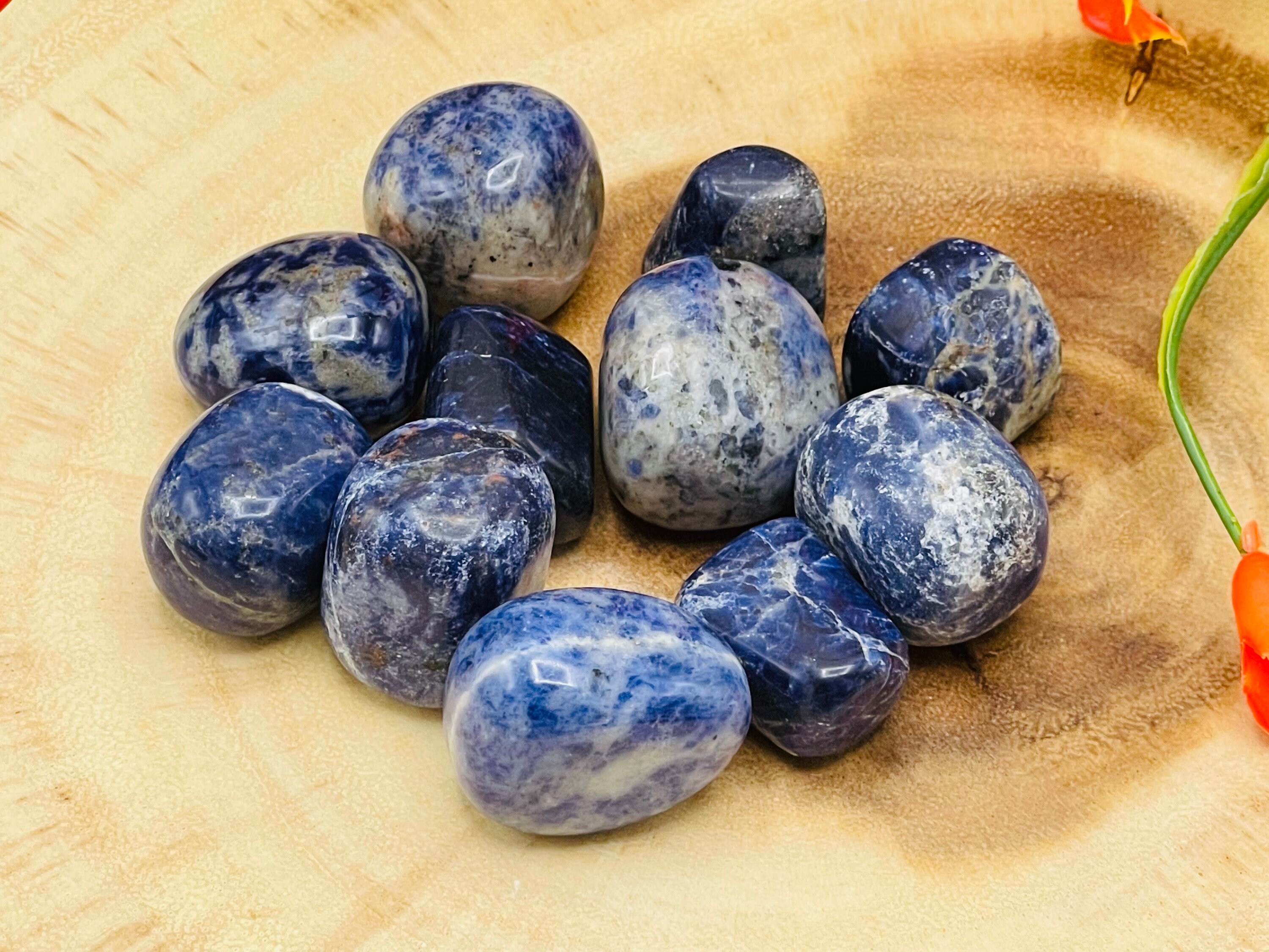 Sodalite Tumbled Stones, Blue Sodalite Polished Gemstones
