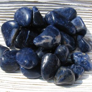 Tumbled Sodalite Stones, Natural Blue Sodalite Crystals, Polished Healing Crystals For Meditation, Reiki, Energy Work, And Crystal Grids Tumbled Sodalite Stones, Natural Blue Sodalite Crystals, Polished Healing Crystals For Meditation, Reiki, Energy Work, And Crystal Grids