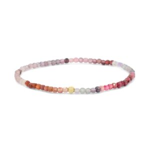 14K GOLD Multi spinel cubes 2.5-3mm Bracelet  [EBSM1560] | Genuine Multi spinel cubes 2.5-3mm Bead Bracelet for Women | Multi spinel cubes