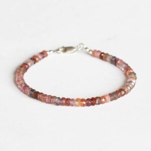 Spinel Beaded Bracelet, Dainty Multi Colored Gemstone Jewelry