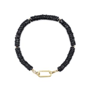 Black Spinel Bracelet, Minimalist Bracelet [EBSM1284], Black Bracelet, Bracelet Spinelle Noir, Gemstone Stacking Bracelet, Black