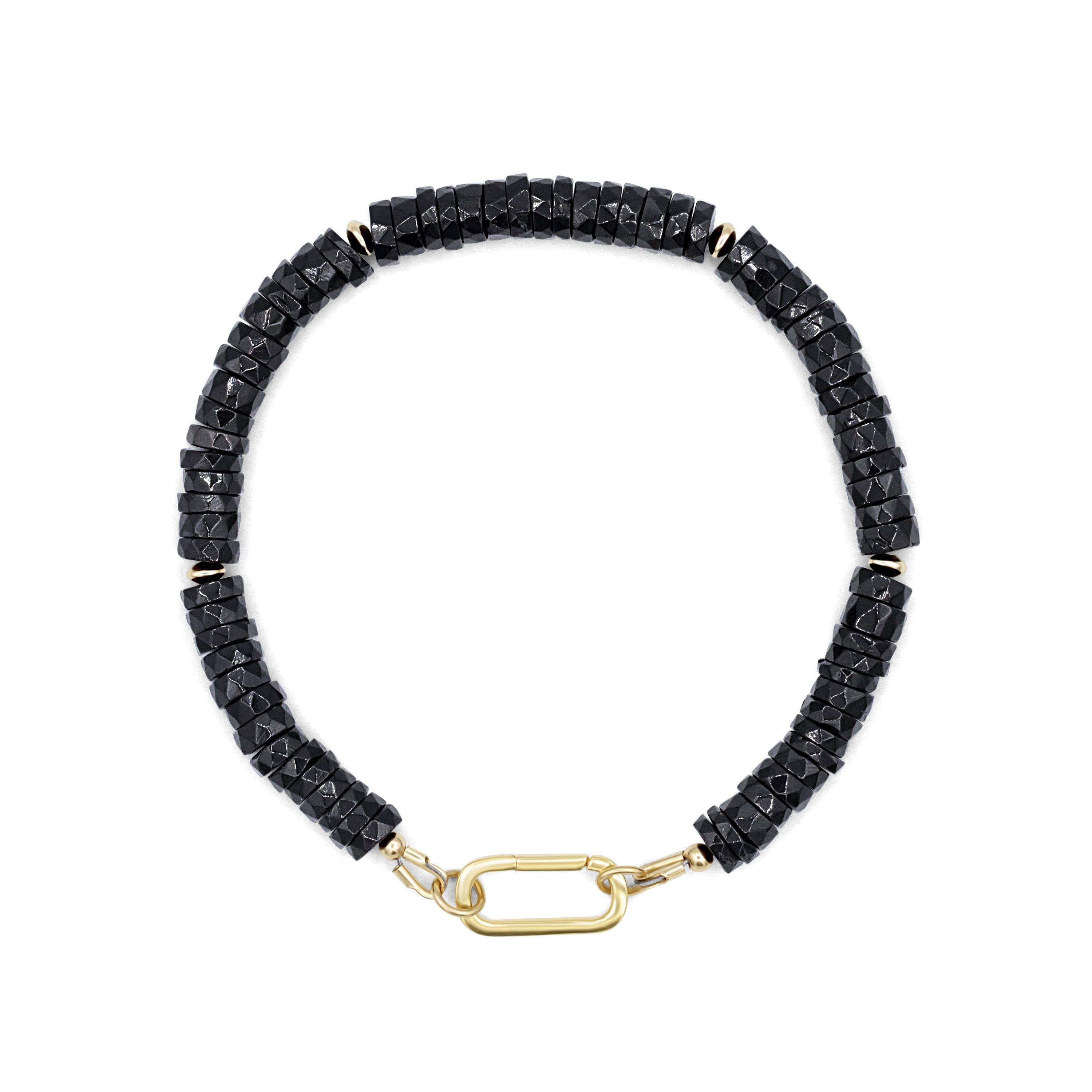 Black Spinel Bracelet, Minimalist Bracelet [ebsm1284], Black Bracelet, Bracelet Spinelle Noir, Gemstone Stacking Bracelet, Black