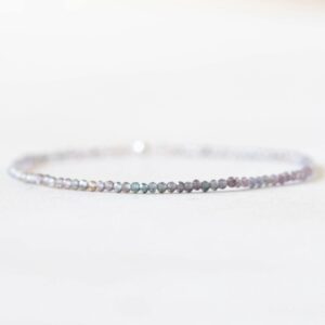Dainty Blue Spinel Stretch Bracelet