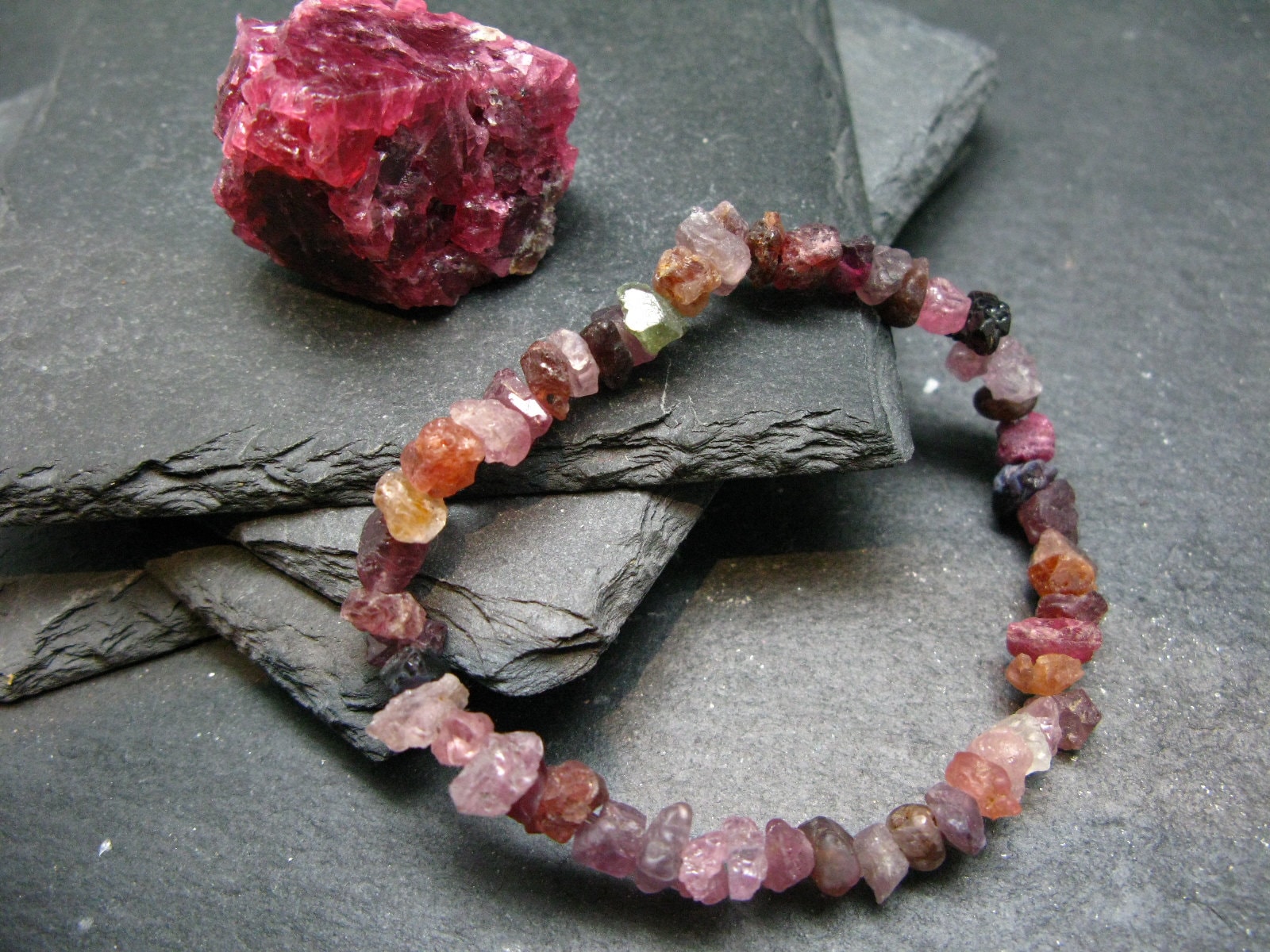 Spinel Genuine Bracelet ~ 7 Inches ~ 8mm Crystal Beads