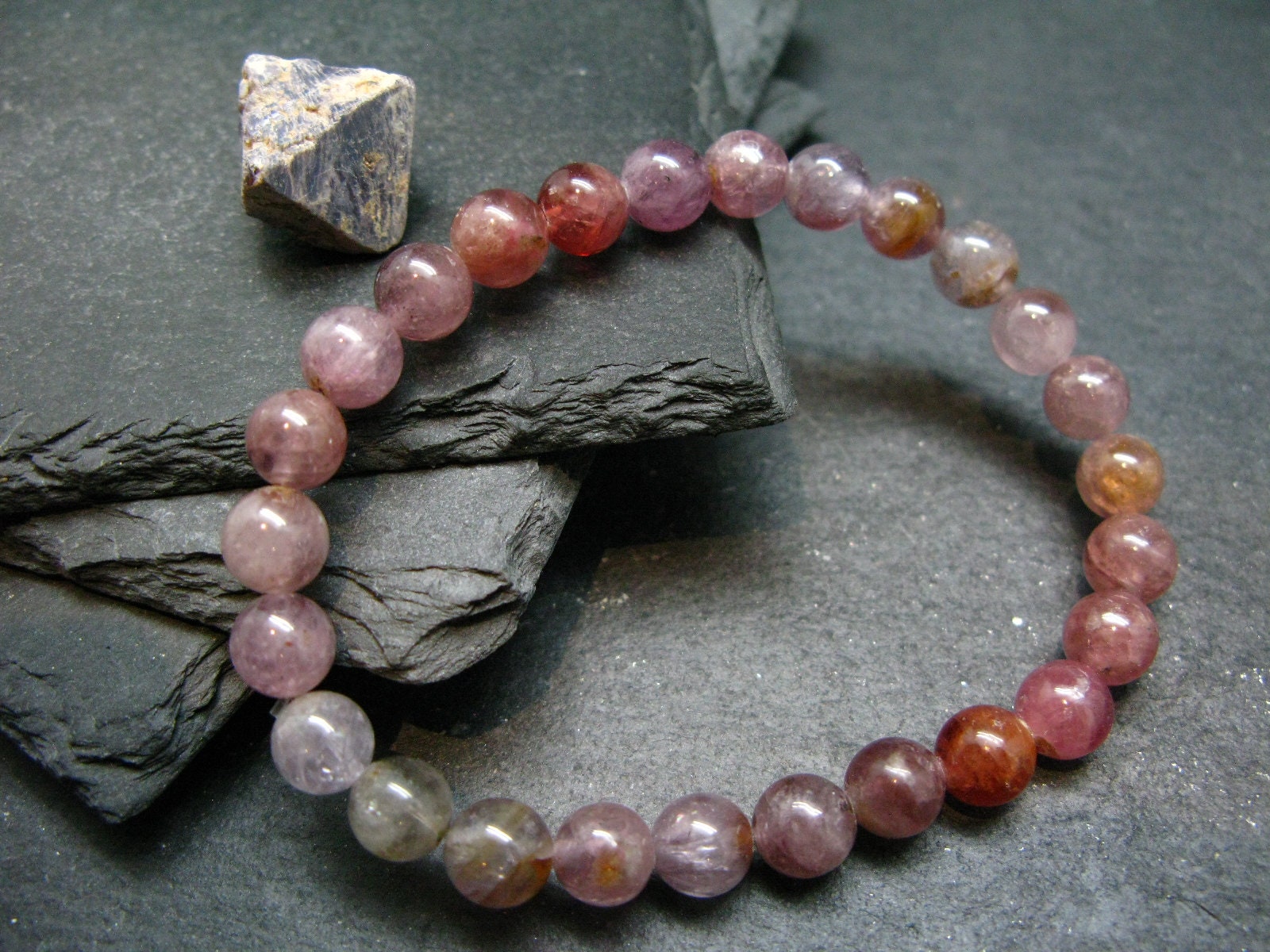 Spinel Genuine Bracelet ~ 7 Inches ~ 7mm Round Beads Spinel Genuine Bracelet ~ 7 Inches ~ 7mm Round Beads