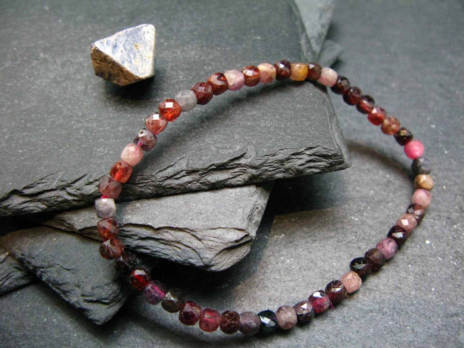 Spinel Genuine Bracelet ~ 7 Inches  ~ 4mm Facetted Beads