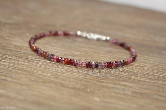 Multi Spinel Bracelet, Beaded Bracelet, Stacking, Multi Spinel Jewelry, Multi Color, Gemstone Bracelet
