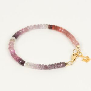 Multi Colored Spinel Delicate Bracelet, Genuine Spinel Gemstone Bracelet, Gemstone Handmade Jewelry