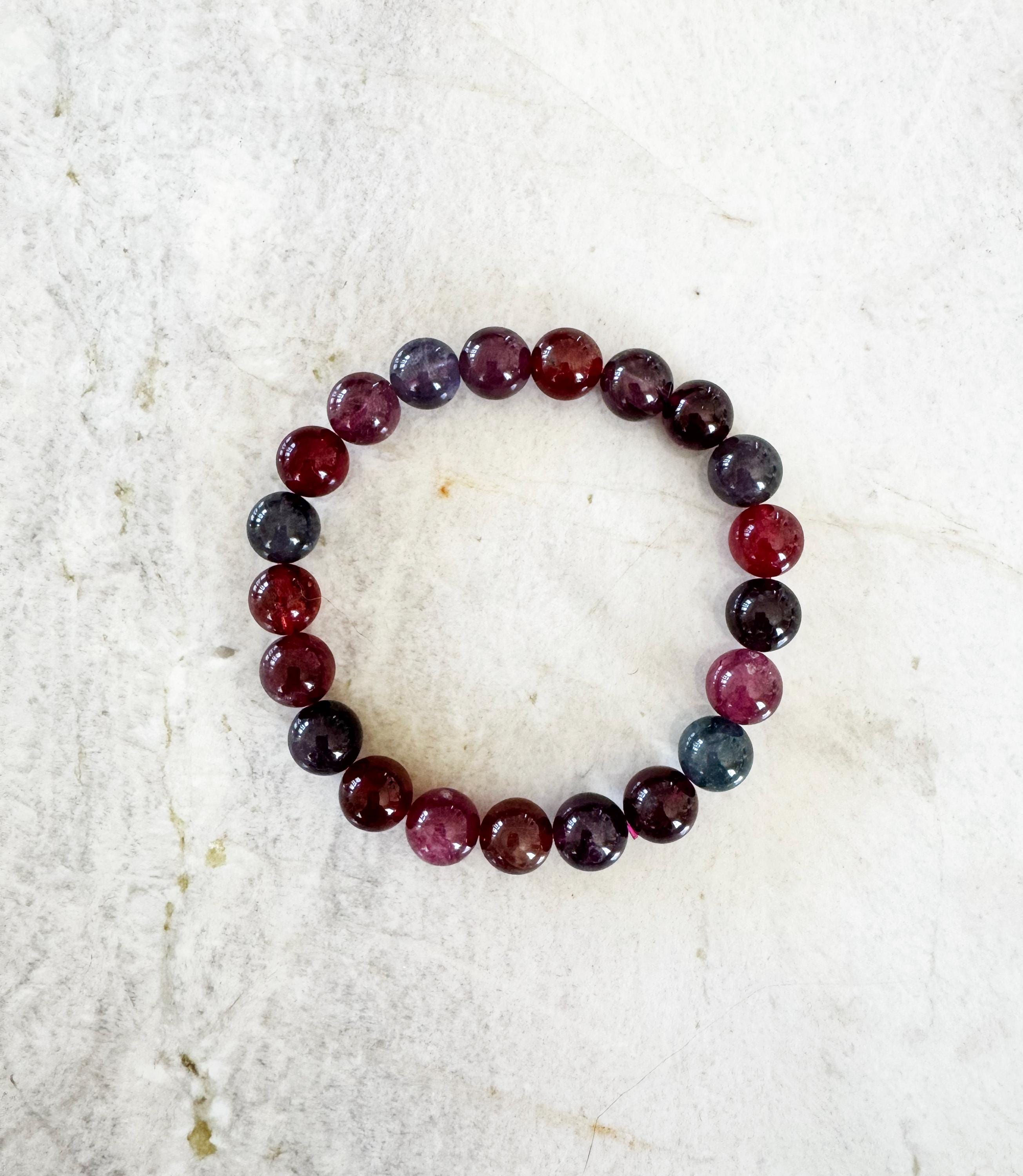 Multicolor Spinel Bracelet – 9.5mm Fine Gemstone Bracelet – Handcrafted In The Usa
