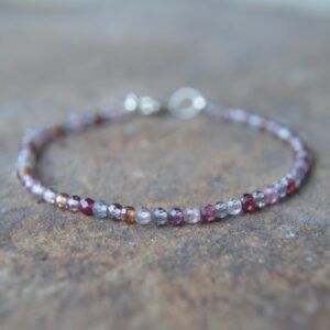Multicolor Spinel and Silver Bracelet 6 1/2 Inches