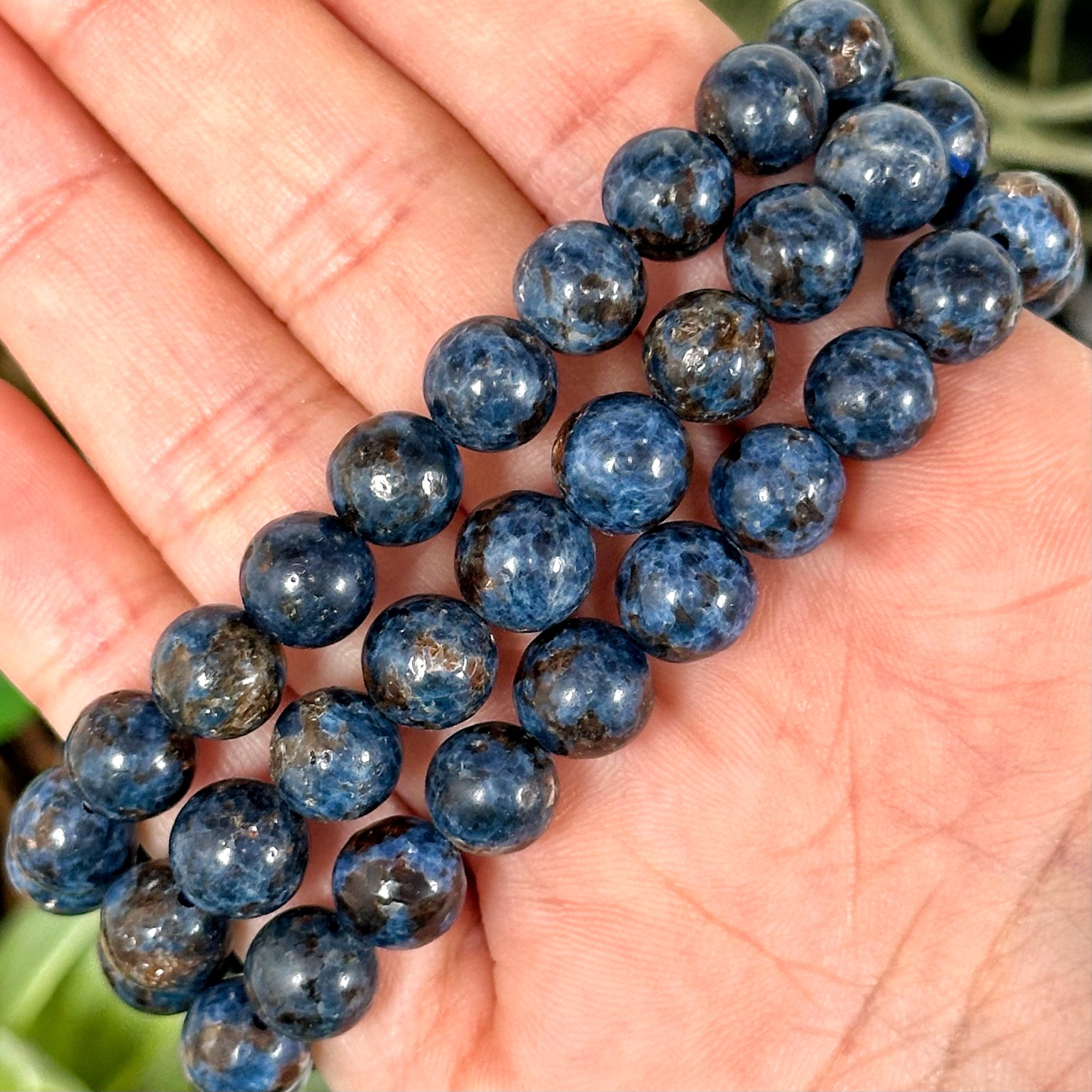 Spinel Bracelet | 8mm | - No. 652 (polished Blue Crystal Jewelry, Throat Chakra, Calming)