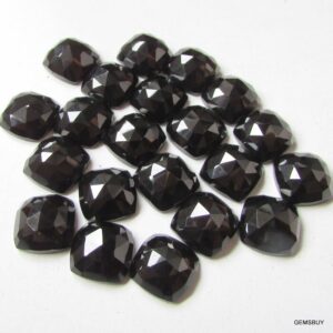 12mm Black Spinel Gemstone: Aaa Cushion Rosecut Cabochon