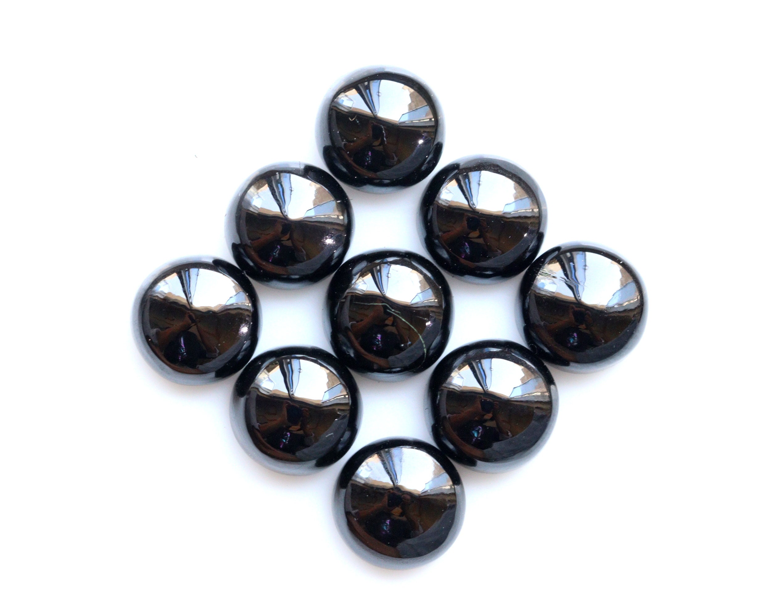 Black Spinel Cabochon Gemstone: Round Loose Gem (5-20 Mm)