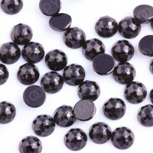 Black Spinel Rose Cut Cabochon 4mm Round - Per Stone