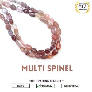 5.5x7.5 - 7.5x10 mm Multi Spinel Smooth Tumble Shape Beads, Beads For Jewelry Making, Multi Spinel Nugget Beads, Shaded Spinel Strand 18"