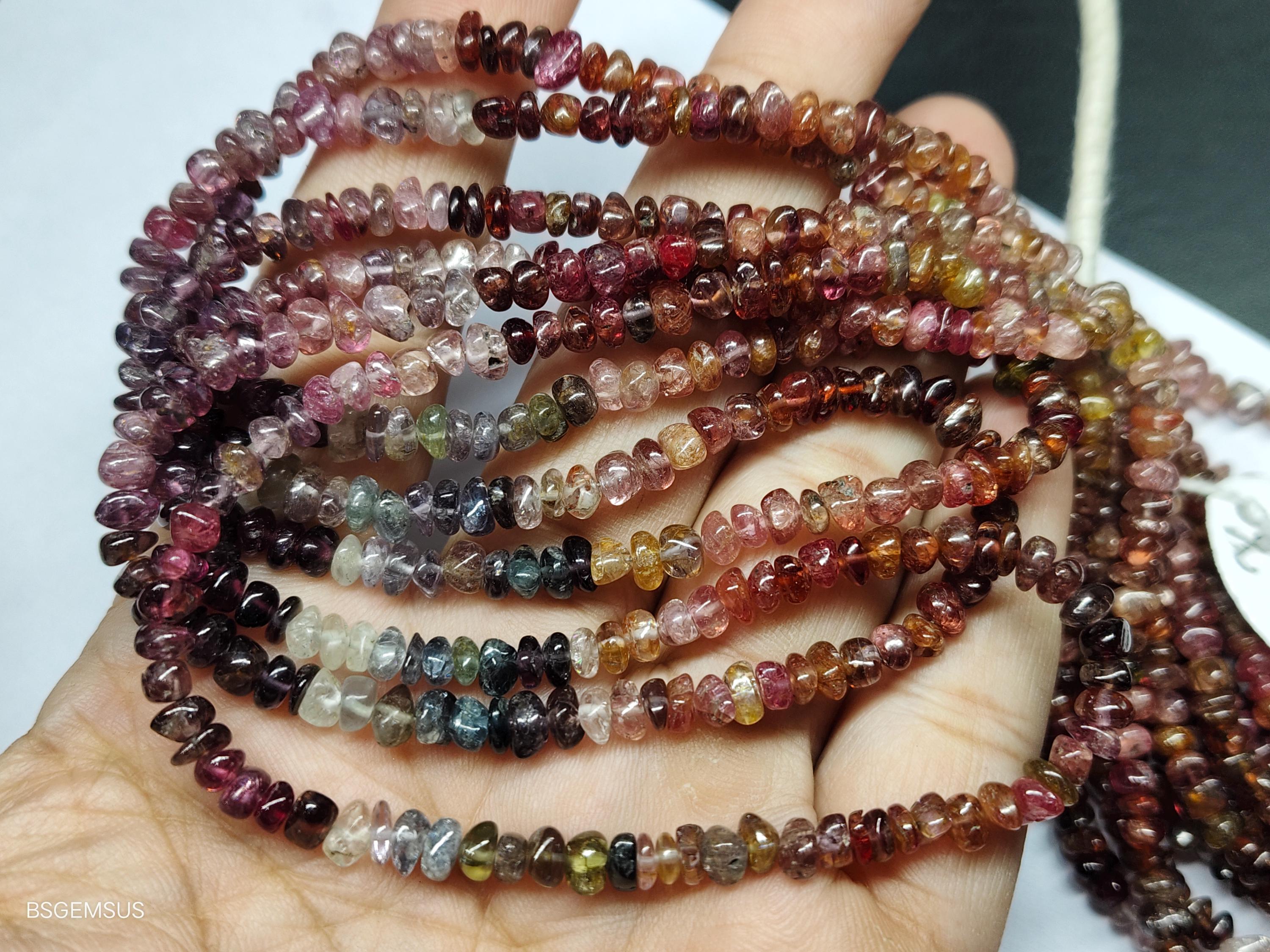 8 Inches Strand,natural Multi Spinel Smooth Fancy Nuggets 4-5mm