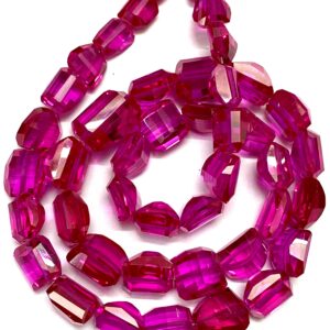 AAA++ Juicy Pink Spinel Beads Vibrant Pink Spinel Fancy Cut Nugget Beads Pink Spinel Gemstone Beads Pink Spinel Faceted Machine Cut Nugget