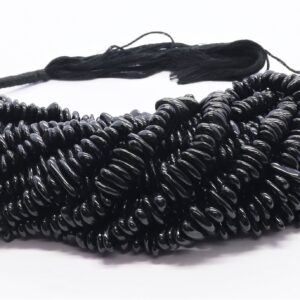 AAA Natural Black Spinel Smooth Raw Nuggets, Black Spinel Nuggets, 6-7 Black Spinel Gemstone Beads, 16 Inch Black Spinel Plain Tumble Beads