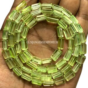 AAA+ Quality Rare Green Spinel Cuboid Shape Beads Brazilian Green Spinel Faceted Nuggets Beads Wholesale Gemstone Beads Jewelry Stone Beads