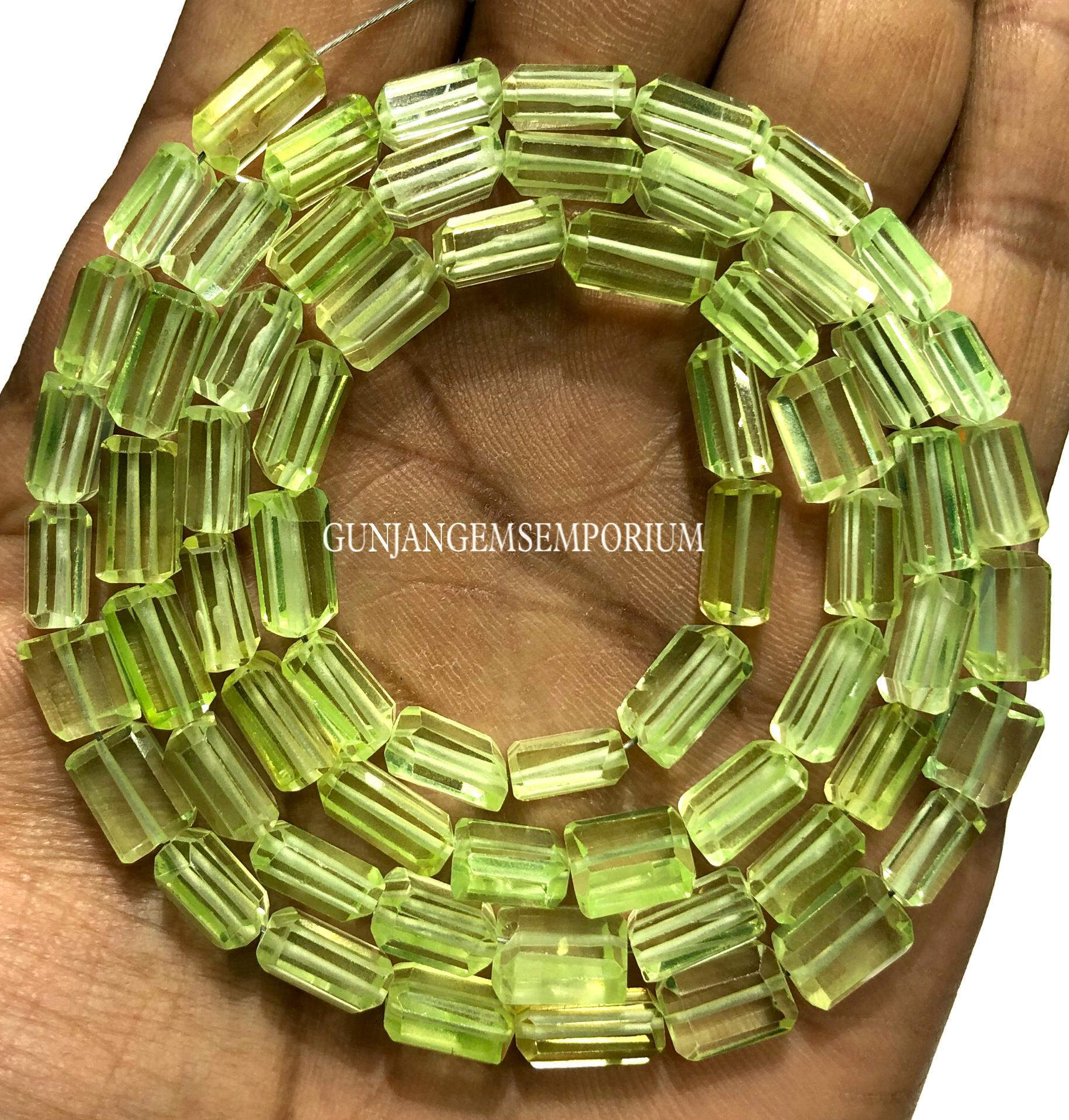 Aaa+ Quality Rare Green Spinel Cuboid Shape Beads Brazilian Green Spinel Faceted Nuggets Beads Wholesale Gemstone Beads Jewelry Stone Beads