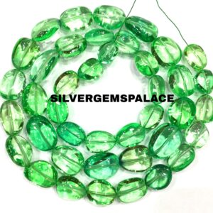 AAAA+ Green Spinel Smooth Nuggets Beads,Polished Nuggets Gemstone Beads Jewelry Making Nugget Beads 18”
