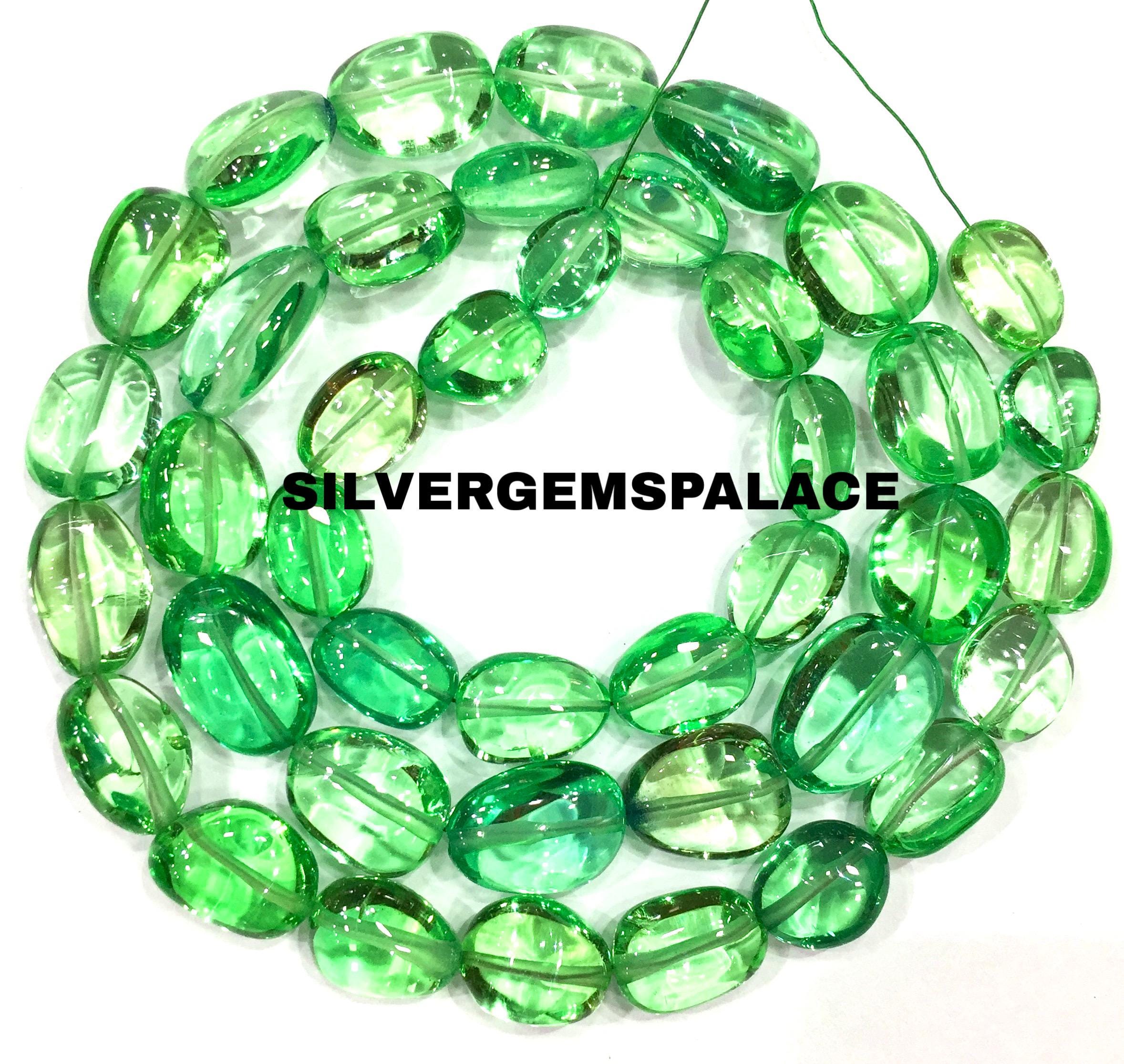 Aaaa+ Green Spinel Smooth Nuggets Beads,polished Nuggets Gemstone Beads Jewelry Making Nugget Beads 18”
