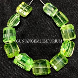 AAAA+ QUALITY~~Rarest Green Spinel Faceted Nuggets Beads 11 Pcs 5 Inch Green Spinel Bracelet Spinel Nuggets Shape Beads Spinel Beads jewelry