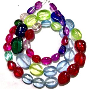 Beautiful~~AAAA+ Quality~~Multi Spinel Smooth Nuggets Beads Disco Spinel Nuggets Smooth Beads Mix Gemstone Beads 18” Strand Wholesale Spinel