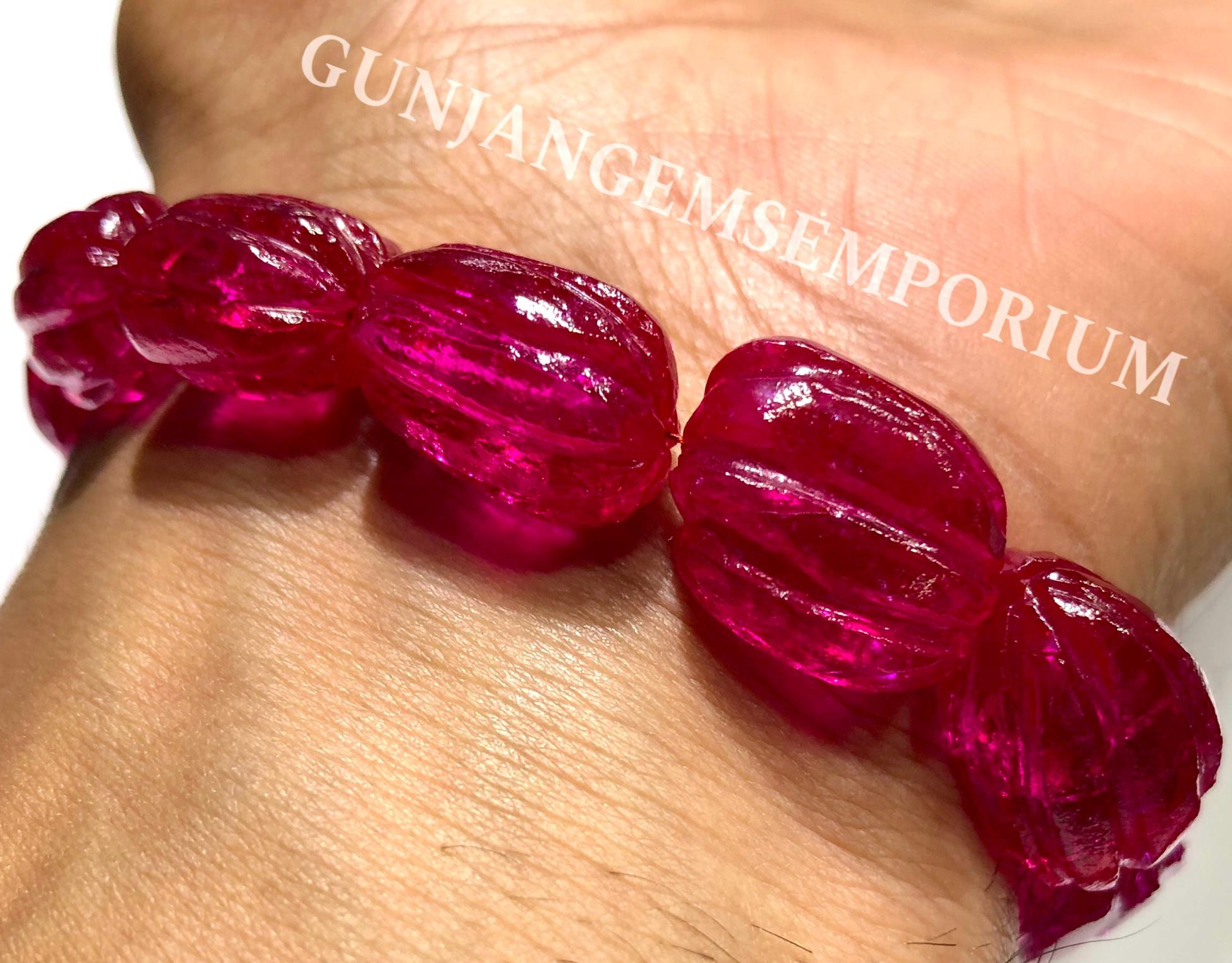 Hot Pink Spinel Stone Bracelet Gorgeous Aaaa Quality Pink Spinel Carved Nuggets 7 Inch Bracelet Full Of Shine Gemstone Jewelry Gift For Her