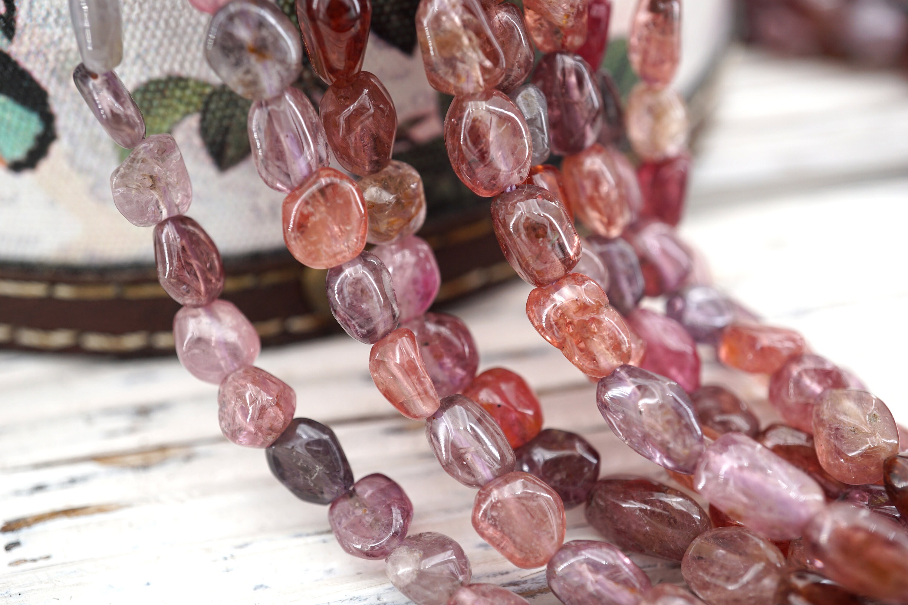Spinel (multi-colour) Pebble Beads 5.5-6.5mm (etb00675) Unique Jewelry/vintage Jewelry/gemstone Necklace
