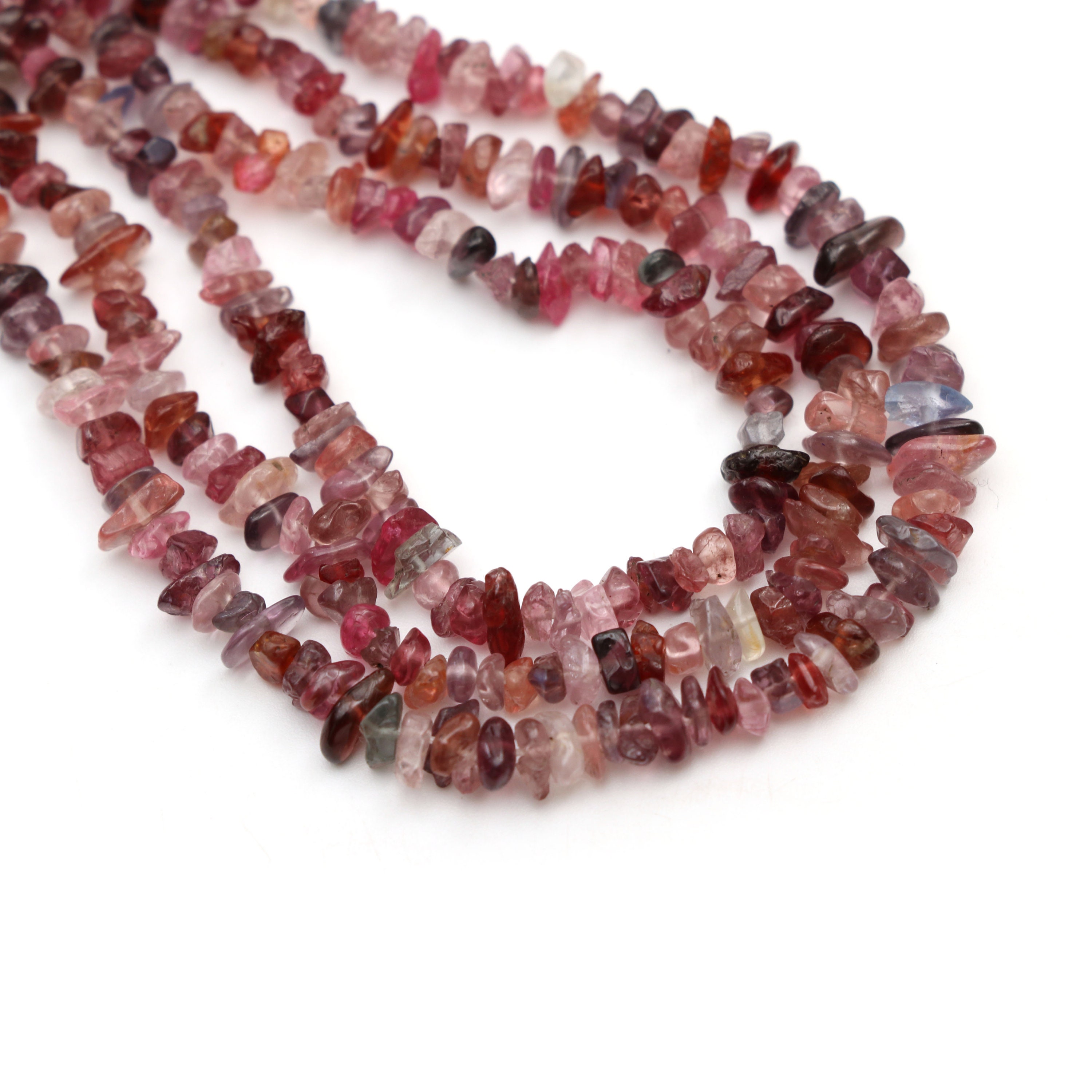 Natural Multi Spinel Smooth Nuggets Beads, 4x5 Mm To 4x6 Mm, Spinel Chips, Necklace For Women, 34 Inch Full Strand, Pack Of 5