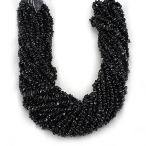 Pack Of 10 Strands- Quantity Pack- Black Spinel Uncut Chips Beads, 36 Inches Strand For Making Jewelry, Loose Beads