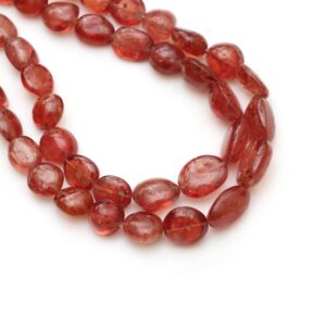 Red Spinel Smooth Nuggets Beads, 6x8 mm To 10x13 mm, Plain Spinel Nuggets, Spinel Jewelry Making Gemstone Beads, 8 Inch / 18 Inch Strand