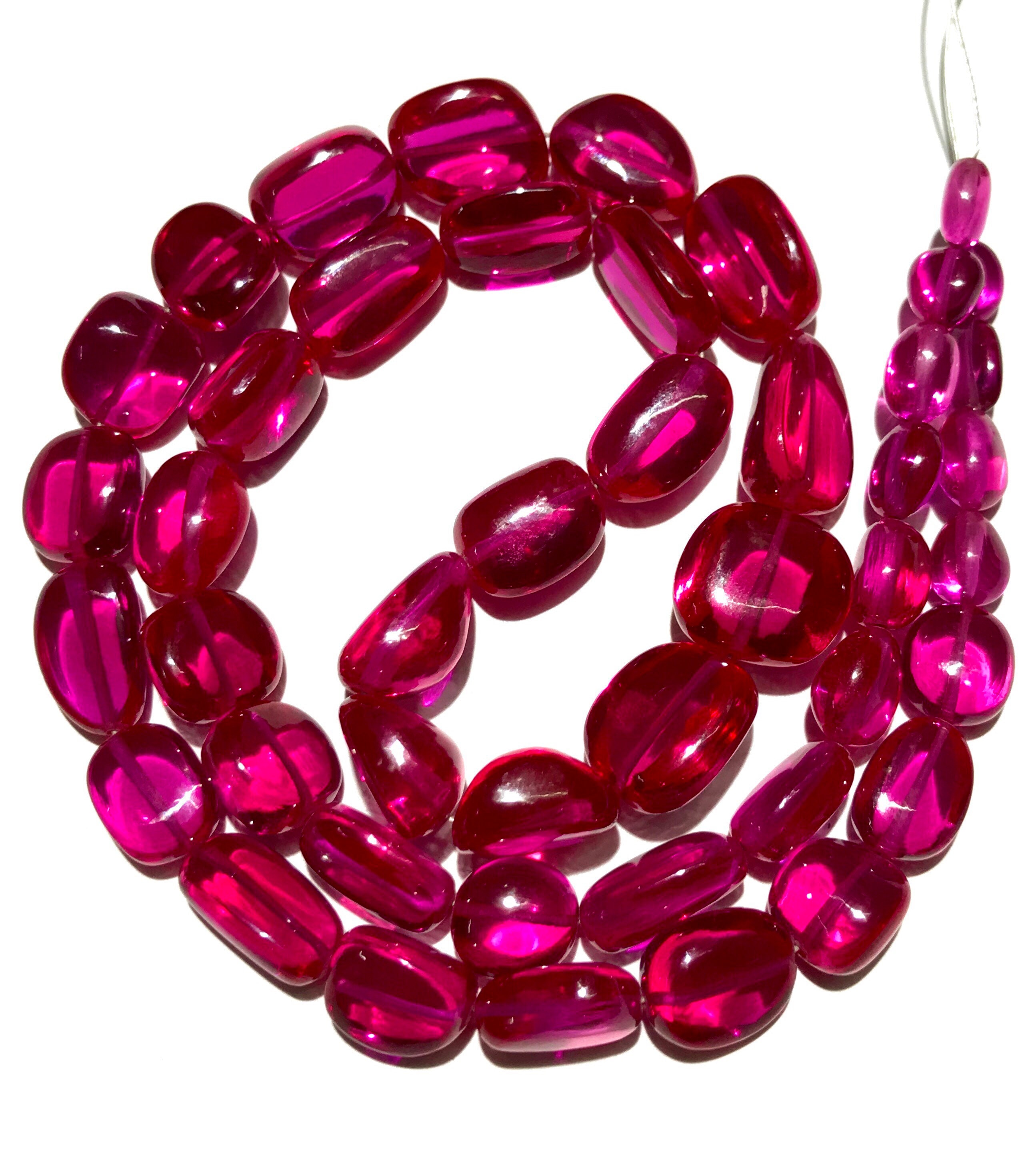 Sparkling Dark Pink Spinel Smooth Nuggets Shape Beads Pink Spinel Gemstone Beads Natural Pink Spinel 6mm-10mm Plain Nuggets 20” Spinel Beads