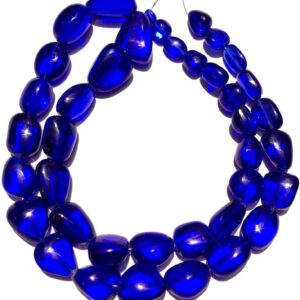 Sparkling~~AAAA+ Grade Royal Blue Spinel Smooth Nuggets Beads Blue Spinel Gemstone Beads Spinel Nuggets Shape Beads Jewelry Beaded Necklace