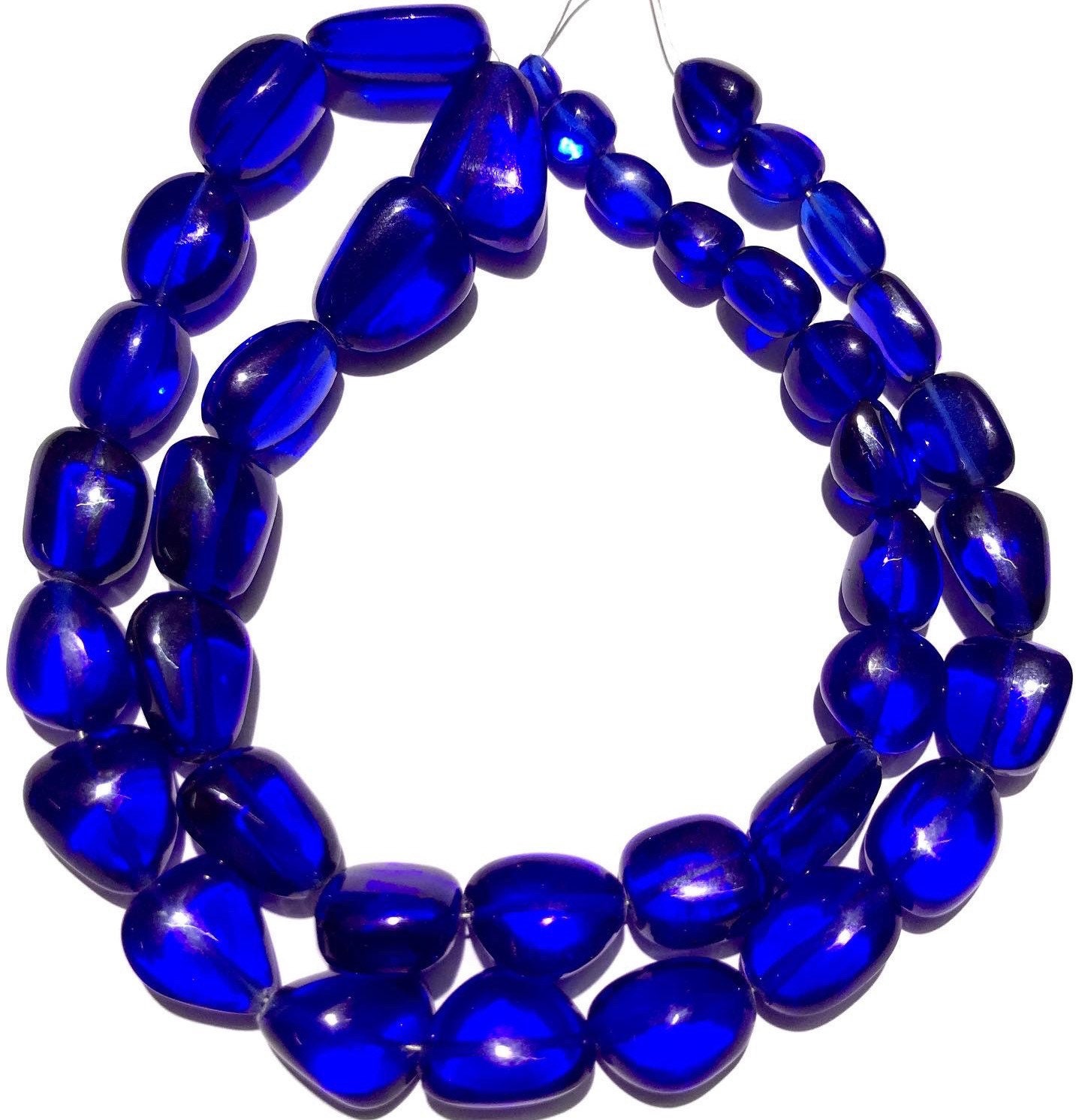 Sparkling~~aaaa+ Grade Royal Blue Spinel Smooth Nuggets Beads Blue Spinel Gemstone Beads Spinel Nuggets Shape Beads Jewelry Beaded Necklace
