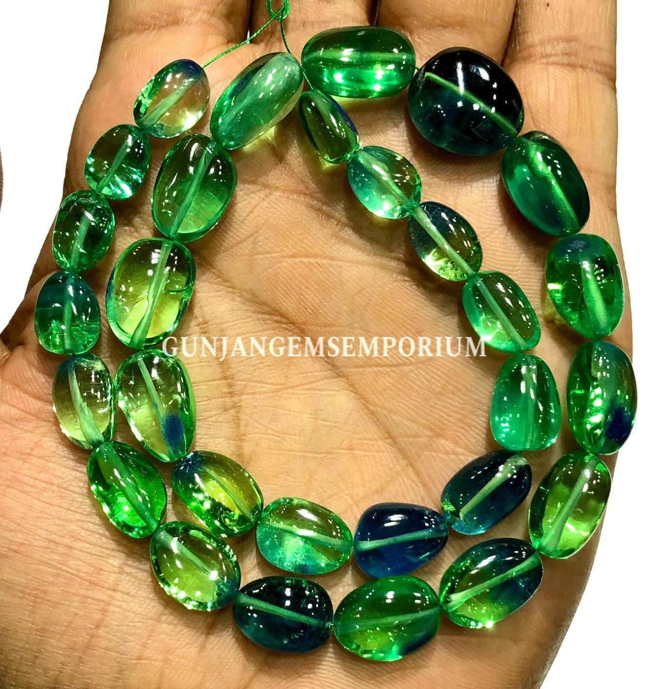 Vibrant Green Spinel Smooth Nuggets Beads Genuine Heated Spinel Jewels Wholesale Gemstone Jewelry Beads Bio Color Spinel Beads Aaa Quality