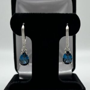 4.5ctw Pear Cut London Blue Spinel Earrings Trending Jewelry Gift December Birthstone Bridal Jewelry