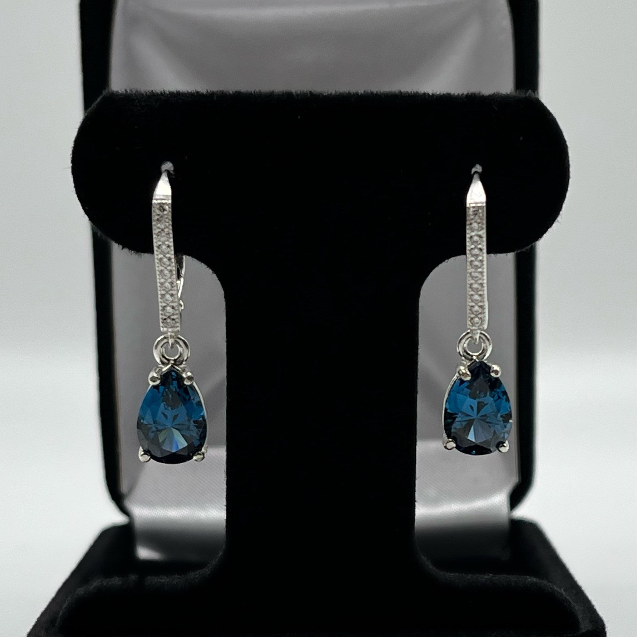 4.5ctw Pear Cut London Blue Spinel Earrings Trending Jewelry Gift December Birthstone Bridal Jewelry