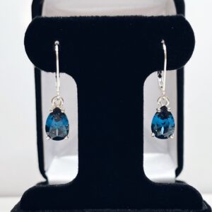 4ctw Pear Cut London Blue Spinel Earrings Sterling Silver Leverback 4ctw Pear Cut London Blue Spinel Earrings Sterling Silver Leverback