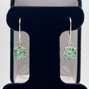 4ctw Sea Foam Green Spinel Earrings Sterling Silver Jewelry Ice Green